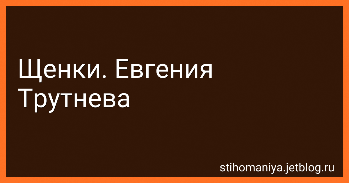 Щенки. Евгения Трутнева preview