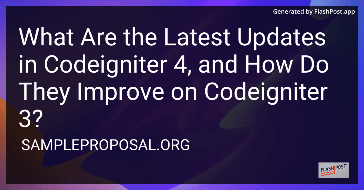 What Are the Latest Updates in Codeigniter 4, and How Do They Improve on Codeigniter 3? preview
