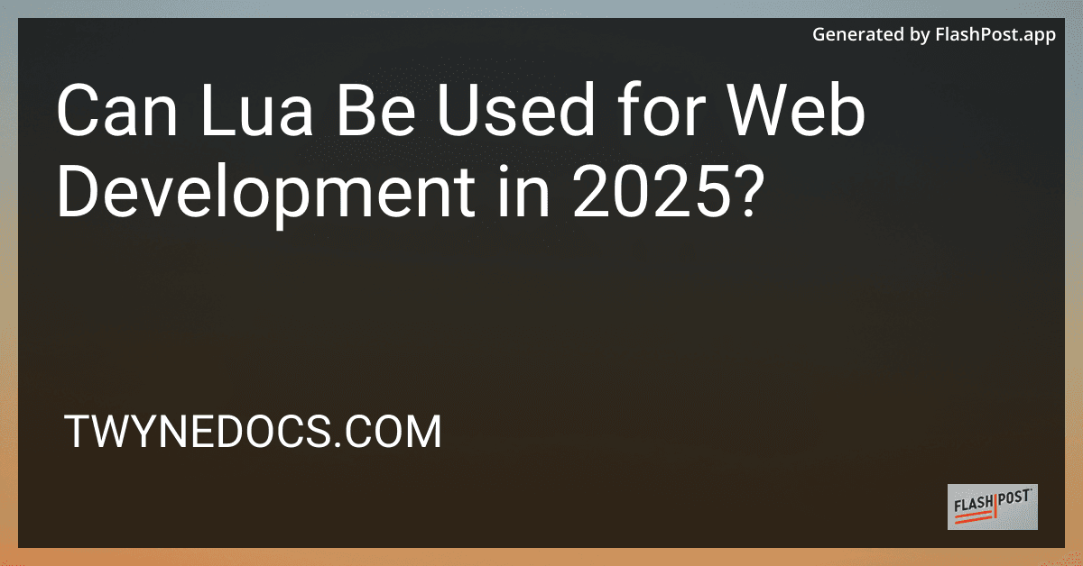 Can Lua Be Used for Web Development in 2025? preview
