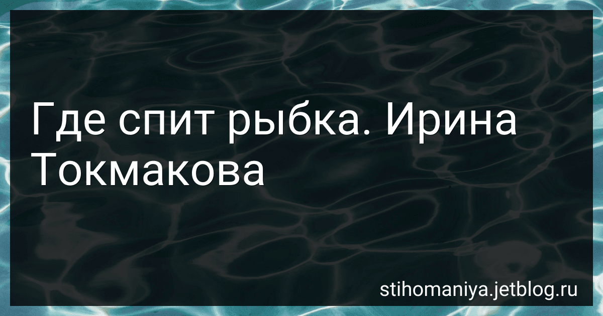 Где спит рыбка. Ирина Токмакова preview