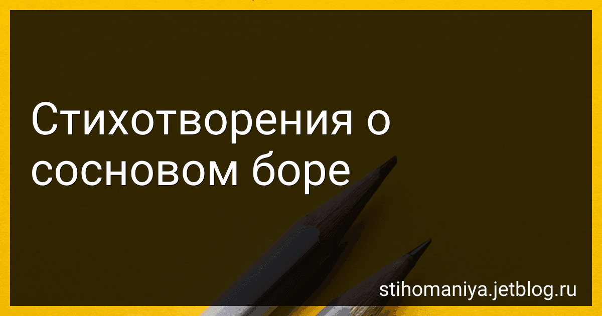 Стихотворения о сосновом боре preview