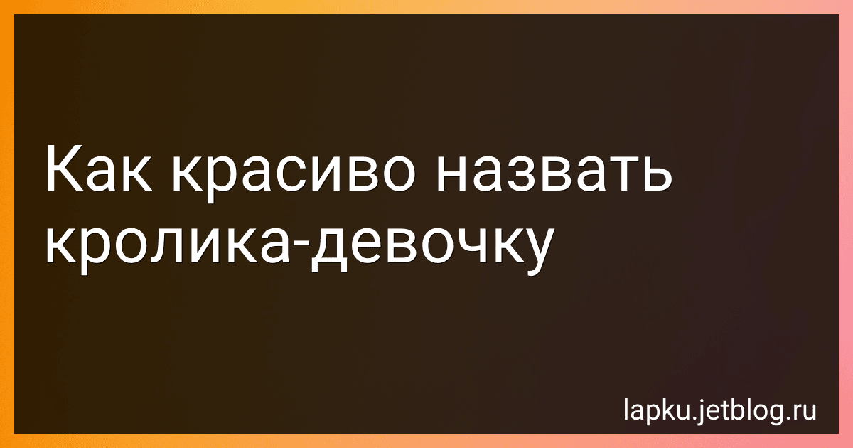 Как красиво назвать кролика-девочку image