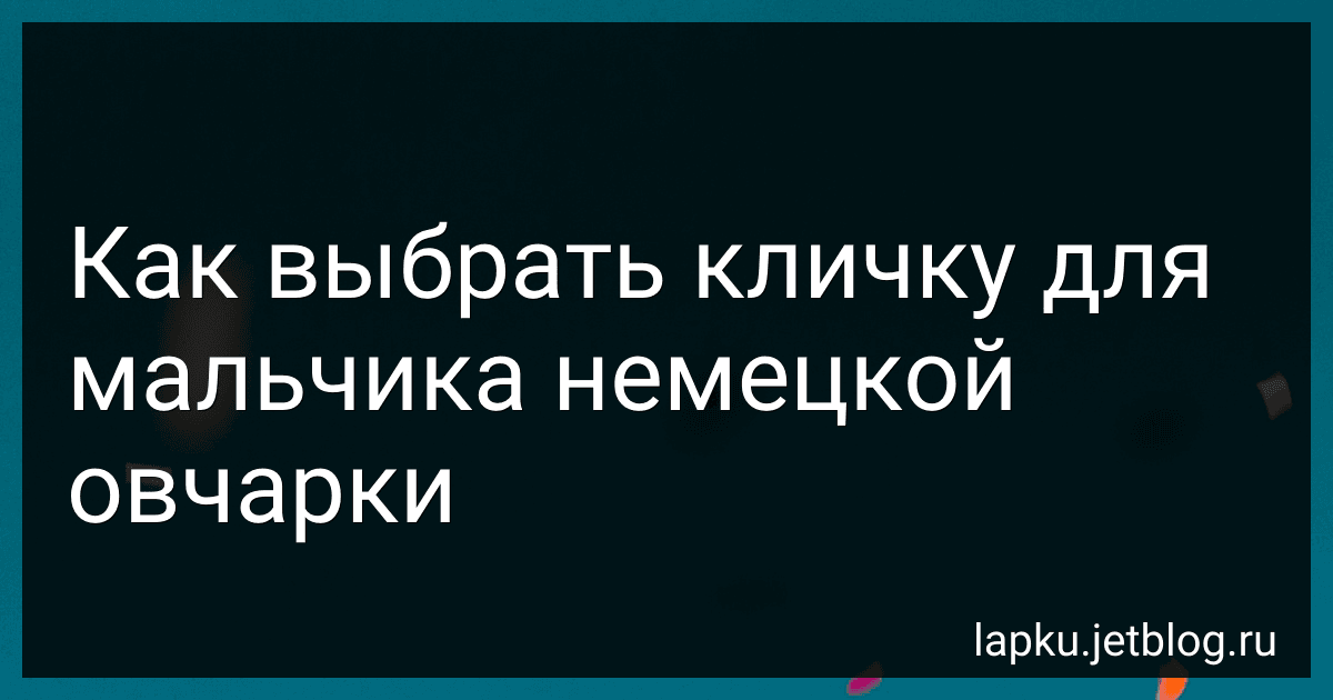 Как выбрать кличку для мальчика немецкой овчарки preview