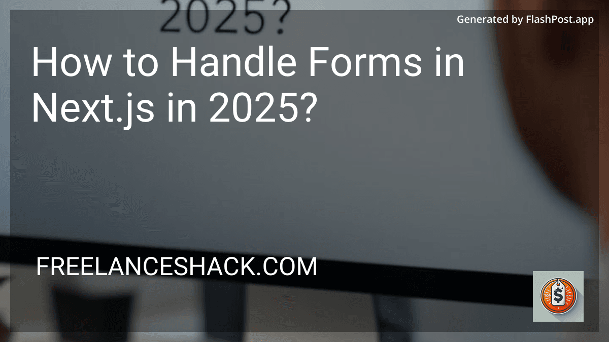 How to Handle Forms in Next.js in 2025? image