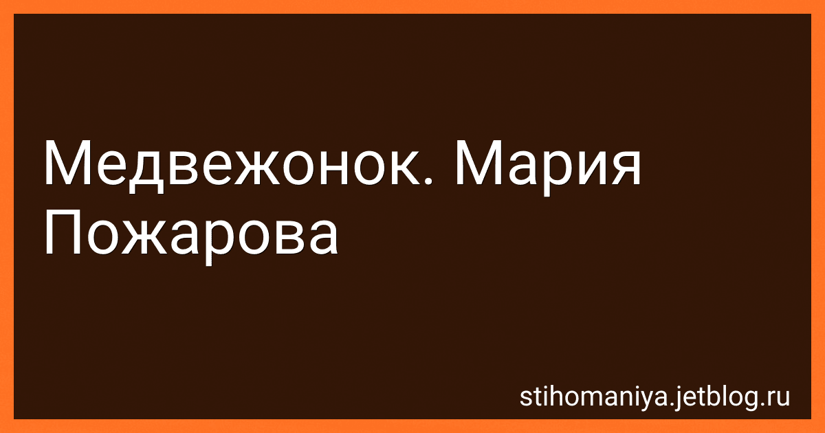 Медвежонок. Мария Пожарова preview