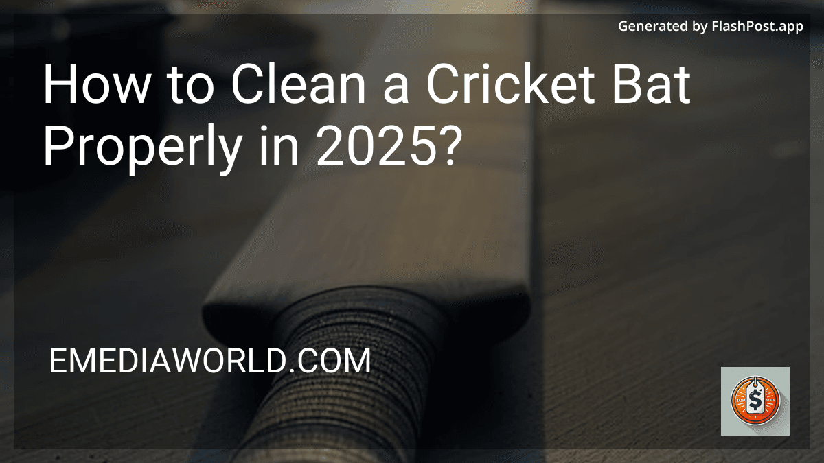 How to Clean a Cricket Bat Properly in 2025? image