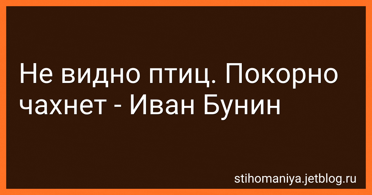 Не видно птиц. Покорно чахнет - Иван Бунин preview