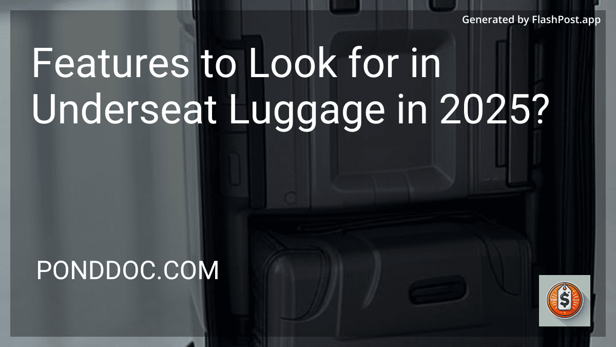 Features to Look for in Underseat Luggage in 2025? preview