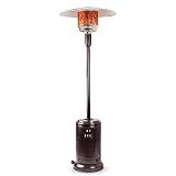Amazon Basics 46,000 BTU Outdoor Propane Patio Heater with Wheels, Commercial & Residential, Havana Bronze, with Water Tank, 32.1 x 32.1 x 91.3 inches (LxWxH)