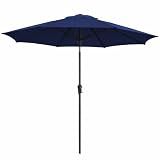 JEAREY 9FT Outdoor Patio Umbrella,Market Table Umbrella with 8 Fiberglass Ribs, Pool Umbrella with Tilt and Crank, UV Protection Lightweight & Wind-Resistant for Lawn, Garden, Deck and Backyard, Navy