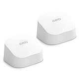 Amazon eero 6 mesh wifi system - Supports internet plans up to 500 Mbps, Coverage up to 3,000 sq. ft., Connect 75+ devices, 2-pack (1 router + 1 extender)
