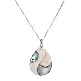 Wouputy Handmade Abalone Shell Necklace for Women Unique Cut Polished Lightweight Mother of Pearl Teardrop Shell Pendant Classic Ideal Daily Wear Chic Elegant Jewelry Accessory