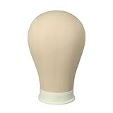 AliLeader Canvas Block Mannequin Wig Display Styling Head with Mount Hole (Light Brown, 21")