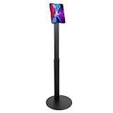 Mount-It! Anti-Theft Universal Tablet Floor Kiosk Stand, Fits iPad, Galaxy Tab & Surface Pro 9.7"–13.1" Tablets, Height Adjustable 27.5"–47", 90° Rotation & 180° Tilt, Black