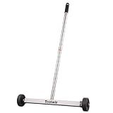 Toolwiz Magnetic Pick Up Sweeper 17-inch Heavy Duty Magnet Pickup Lawn Sweeper Roofing Tools, 8.8 Lbs Yard Tools with Smooth Wheels to Clean Nails for Construction