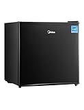 Midea WHS-65LB1 Compact Single Reversible Door Refrigerator, 1.6 Cubic Feet(0.045 Cubic Meter), Black