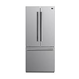Forno 30" Inch w. French Door Refrigerator with Bottom Freezer and 17.5Cu. Ft. Total Capacity - Stainless Steel No Frost Fridge with Adjustable Glass Shelves and Child Safety Lock