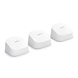 Amazon eero 6 mesh wifi system - Supports internet plans up to 500 Mbps, Coverage up to 4,500 sq. ft., Connect 75+ devices, 3-pack (1 router + 2 extenders)