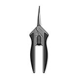 AC Infinity 6.6” Stainless Steel Curved Pruning Shear, Lightweight Ergonomic Design, Curved Precision Blades with Nonstick Titanium Coating for Gardening, Hydroponics, Grow Tents