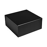 CECOBOX - Gift Boxes with Lids for Presents 8"x8"x3.1" - Matte, Collapsible Magnetic Closure Gift Box - Groomsmen & Bridesmaid Proposal Boxes, Wedding, PR, Birthdays, Holidays (Black)