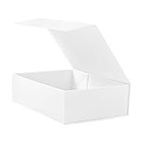 HcoHlow White Magnetic Gift Box 9x6.7x2.75 Inches, Rigid Collapsible Gift Boxes with Lids for Presents, Bridesmaid Proposal Box, Graduation, Wedding, Birthday Gift Packaging