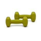 Amazon Basics Neoprene Dumbbell Hand Weights for Workout and Exercise, Hexagon Shape, 5 Pounds, Pair, Green