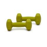 Amazon Basics Neoprene Dumbbell Hand Weights for Workout and Exercise, Hexagon Shape, 5 Pounds, Pair, Green