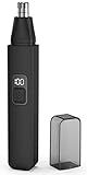 VOTEYO Nose Hair Trimmer, Rechargeable Cordless Painless Ear Eyebrow Trimming Tool Dual Edge Blades Razor Easy Cleansing with LED Light for Man Woman (Black)