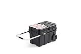 Keter Masterloader Resin Rolling Tool Box with Locking System and Removable Bins – Perfect Organization and Storage Chest for Power Drill, Tape Measure, and Screwdriver Set, Black