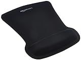Amazon Basics Irregular Ergonomic Gel Computer Mouse Pad with Wrist Support for Pain Relief, Non-Slip, 10.1L x 8.1W inches, Black