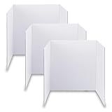 Trifold Poster Board, 24" x 16", 3-Pack, White Corrugated Project Boards for Science Fairs, School Projects, Event Displays, and Business Presentations
