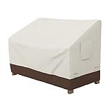 Amazon Basics 2 Seater Outdoor Couch Cover, Patio Furniture Cover, Waterproof, Anti-UV, Durable, Beige/Tan