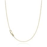WishChic 18k Gold Plated Chain Necklace for Women, 1.1mm Dainty Cable Chain Gold Chain for Women Sturdy & Non Tarnish Gold Necklace Women, 18 Inches
