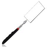 Telescoping Inspection Mirror, Rectangle Telescopic Mechanics Mirror with Extended Handle Machine Tool Long Inspection Mirrors for Checking Vehicle Condition (11.42x30.71 Inch Handle)