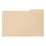 Amazon Basics 100% Recycled File Folder, 1/3-Cut Tab, Legal Size, Manila, Pack of 100
