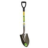 Emsco Group Professional's Choice Round Point Shovel - Sturdy 28” Fiberglass Handle - Heavy Duty 14 Gauge Steel Head