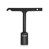 Pronese Penta Wrench with T-Handle,Heavy Duty Lineman Wrench made by CrMo steel,the key for Pentagon Curb Boxes