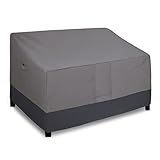 Easy-Going Heavy Duty 2 Seater Outdoor Loveseat Cover, Waterproof Windproof Patio Furniture Sofa Cover with Air Vent (58Wx32.5Dx31H inch, Gray/Dark Gray)