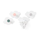 TopKai Cloud-Shaped Wall Hook Set - Cute Wooden Decorative Wall Hooks for Hanging Bags, Clothing, Towels, Hats - Modern Wall Hangers for Nursery, Bathroom, Entryway, Boys & Girls Bedroom - Pack of 4