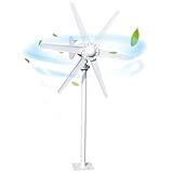 OSKOPWRC 800W Wind Turbine Generator Kit, 6-Blade 12V/24V Wind Energy System, Durable Electromagnetic Power Generator for Home, RV, and Off-Grid Use White