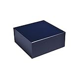CECOBOX - Gift Boxes with Lids for Presents 6"x6"x2.75" - Matte, Collapsible Magnetic Closure Gift Box - Groomsmen & Bridesmaid Proposal Boxes, Wedding, PR, Birthdays, Holidays (Navy)