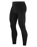 Runhit Men’s Compression Pants Running Tights Workout Leggings Athletic Base Layer Pants for Sports Yoga Basketball Black L