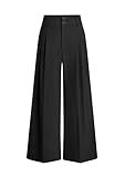 PRETTYGARDEN Womens Spring Wide Leg Palazzo Pants 2026 Trendy Loose Button High Waist Pleated Work Business Casual Trousers (Black,Large)