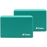 Tumaz Yoga Blocks 2 Pack Set, High Density/Lightweight EVA Foam and Non-Slip Natural Cork Blocks Premium Set - E-Book Included
