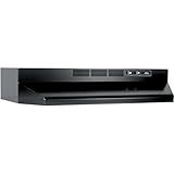 Broan-NuTone 413023 Ductless Range Hood Insert with Light, Exhaust Fan for Under Cabinet, 30-Inch, Black