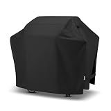 SunPatio 55 Inch Grill Cover for Outdoor Grill Heavy Duty Waterproof, Black