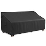 MR. COVER 3-Seater Outdoor Couch Cover Waterproof, 80 Inch Patio Furniture Cover for Sofa, Heavy Duty Polyester & Double-Stitched Seams, Classic Black
