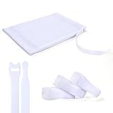 OneLeaf 120PCS Reusable Cable Ties, 6 × 1/2'' Adjustable Cords Organizer, Multi-Purpose Hook&Loop Cable Straps, Fastening Wire Ties Management for Computer/Laptop/TV/Electronics, White (OL-VCT-SG)