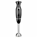 OVENTE Immersion Hand Blender, 300W Electric Handheld Stick Mixer with 2 Mixing Speeds and Stainless Steel Blades for Smoothies, Purees & Baby Food, Black HS560B