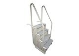 Confer Plastics Step-1X: Sturdy Above Ground Entry System with Dual Handrails and Slip-Resistant Steps, Easy Installation, Supports up to 400 lbs - Proudly Made in USA. Warm Grey with Grey Treads